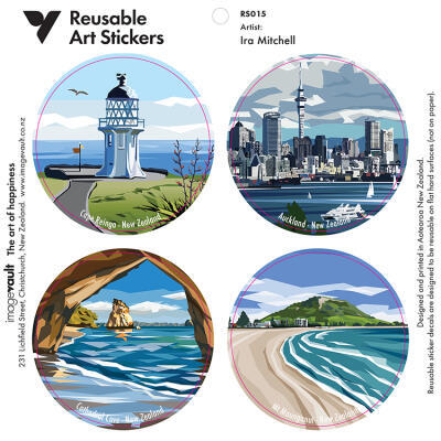 Ira Mitchell Art Stickers, New Zealand Rounds AS015