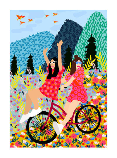 Friends on a Bike