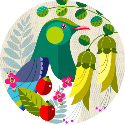 Kereru With Kowhai