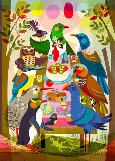 Party In The Forest Art Magnet