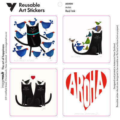 Red Ink Art Stickers