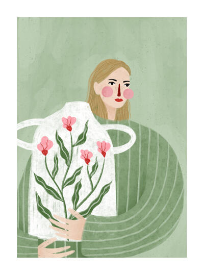 The Woman With The Pink Vase