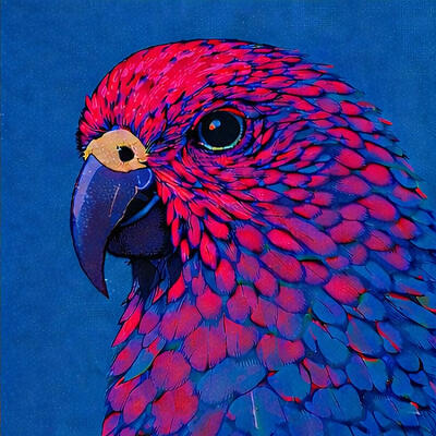 Alpine Kea on Blue