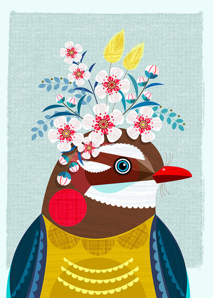Piwakawaka With Flower Crown