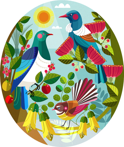Tui, Kereru & Piwakawaka