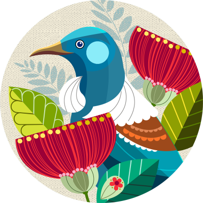 Tui With Pohutukawa
