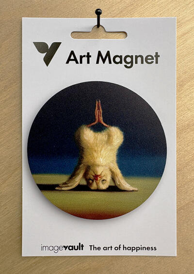 Yoga Chick Lotus Headstand Art Magnet