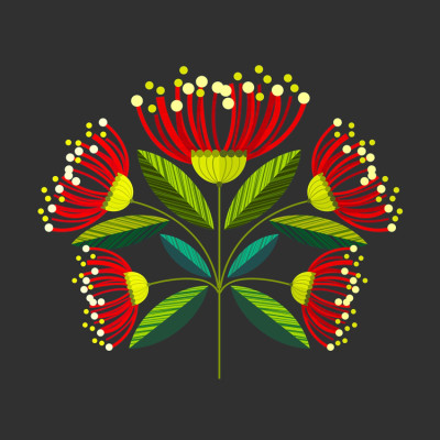 Native NZ Pohutukawa (detail) (Mini card)