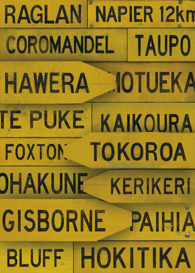 Nz Community. Sign NZ Town Signs (detail) by Red Ink Design - Art Prints New Zealand ...