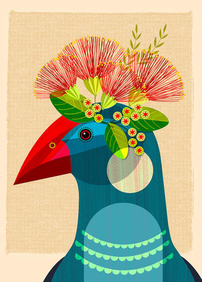 Piwakawaka With Flower Crown