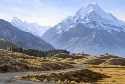 The Road To The Hermitage With Mt Cook
