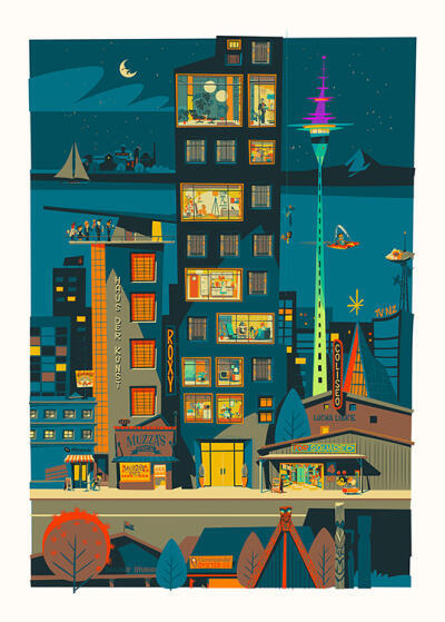 La Ciudad Moderna - Night time"